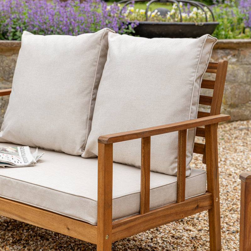 5 - Person Seating Group with Cushions, Natural, Cream