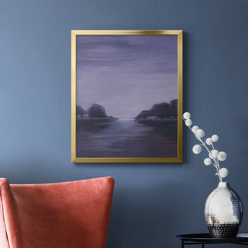 Toile encadrée de qualité supérieure Amethyst Moonlight II - prête à être accrochée, Or, H 24 po x l 20 po