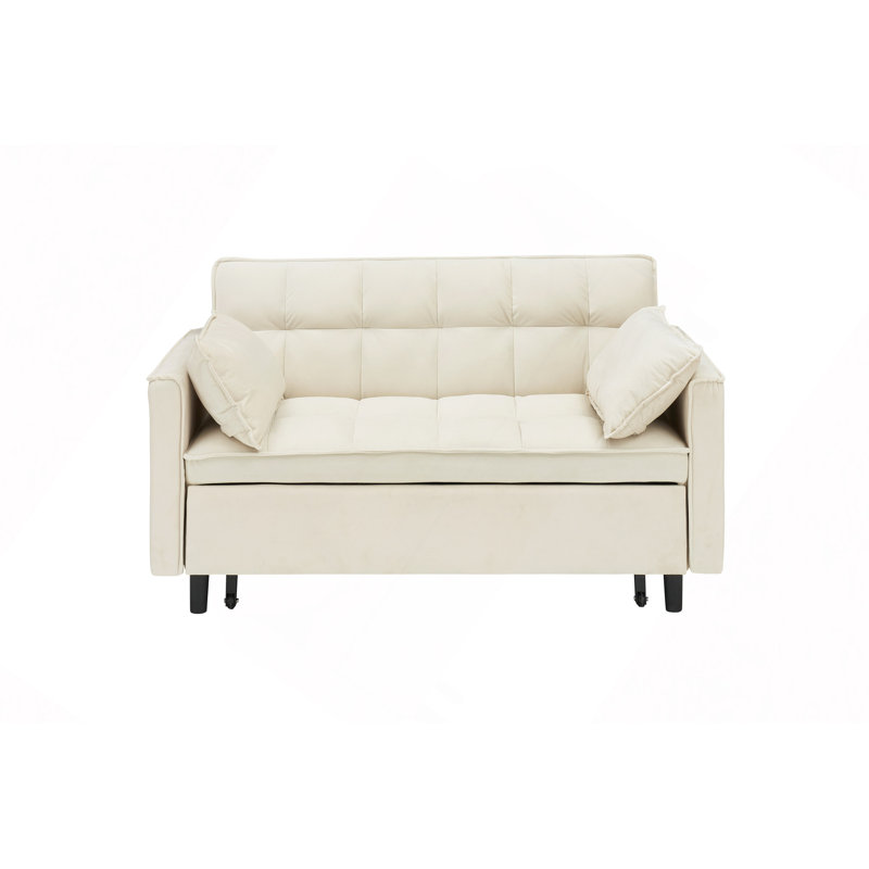 Canapé moderne en velours, lit gigogne, causeuse avec dossier, coussin, poches, mobilier de salon, canapé-lit convertible 3 en 1.