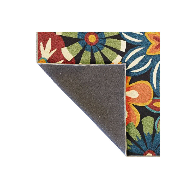 Tapis multicolore à motif abstrait multicolore à motif floral abstrait et lavable à la machine