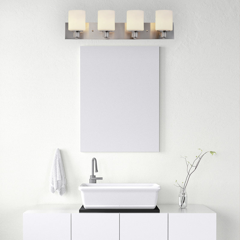 Éclairage pour meuble-lavabo à intensité variable Dane, Nickel satiné, 4