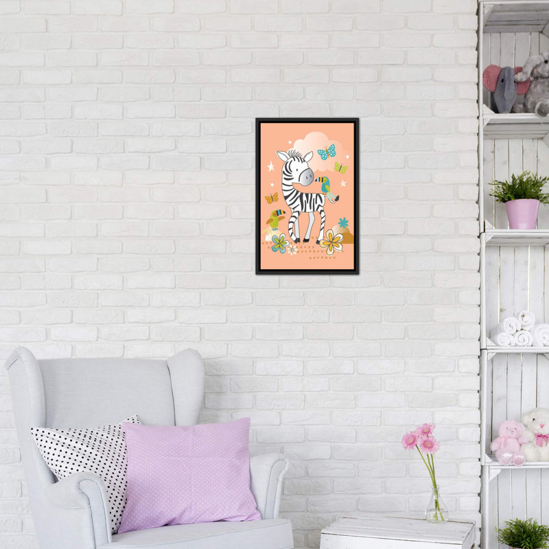 «Jungle Nursery II» par Lisa White boutons - impression d'art graphique, H 26 po x l 18 po x 1,5 po, Pas de tapis