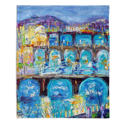 Couverture sherpa doux coucher de prague