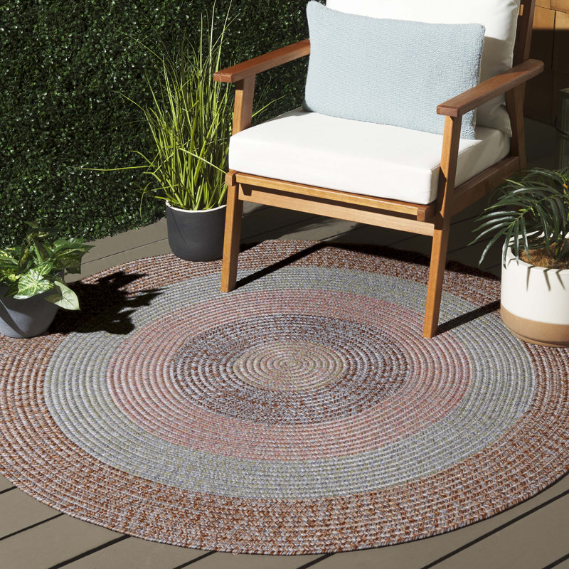 Tapis d'intérieur / extérieur lavable à la machine Kionah, Rond 5 pi