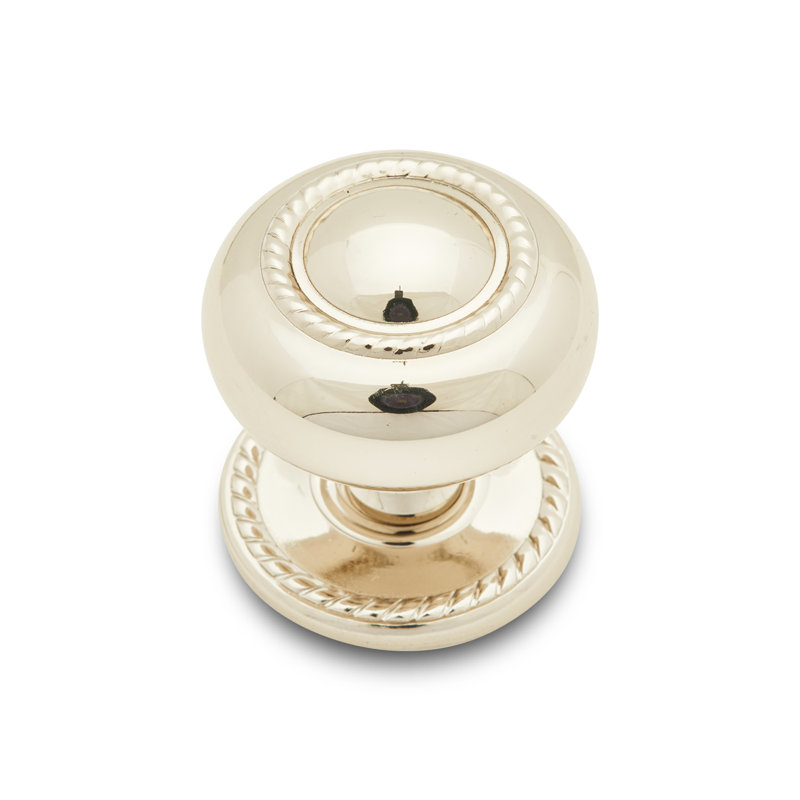 Rope Mushroom Knob with Detachable Backplate CK Series, 1.5", Polished Nickel
