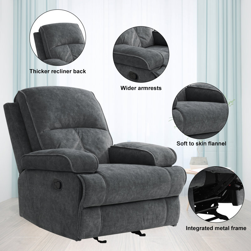 Fauteuil inclinable et berçant manuel Saidee, Gris