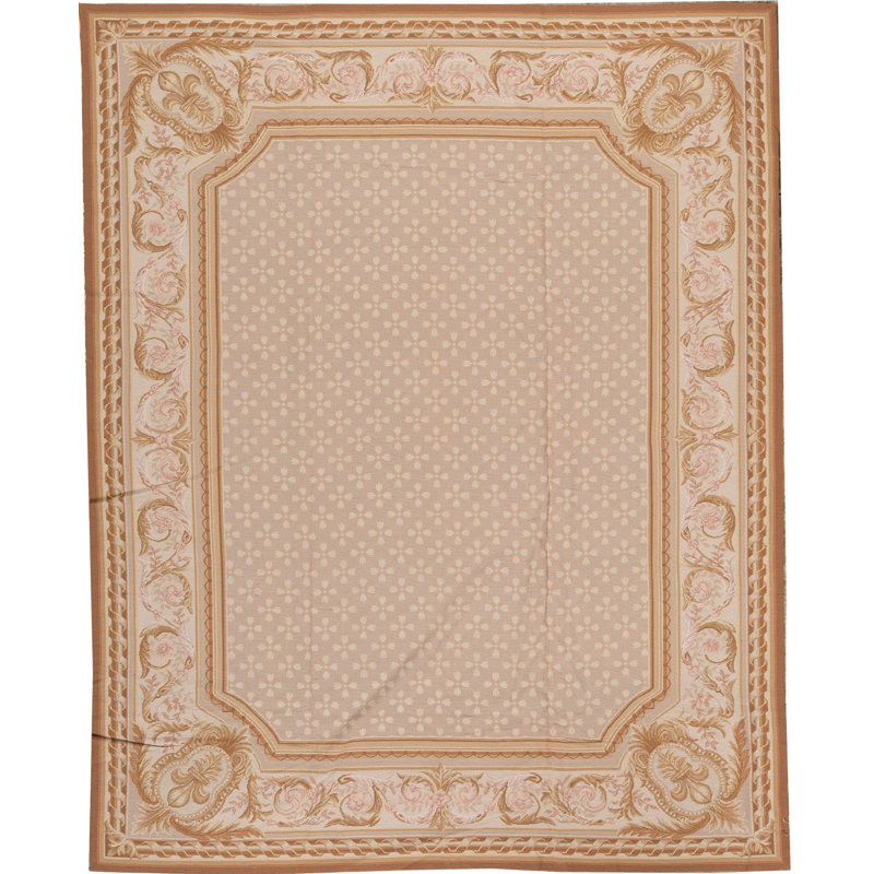 Tapis beige et beige noué à la main de haute qualité