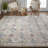 Atlandida Oriental Handmade Tufted Cotton/Wool Fog Gray/Blue/Red Area Rug-1347867687