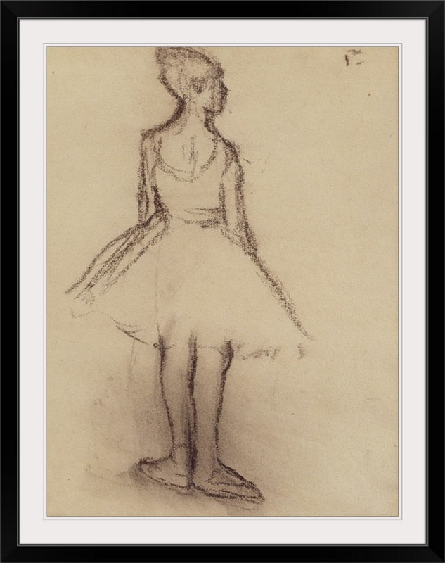 «Ballerina Views from the Back» par Edgar Degas, reproduction d'art, H 36 po x l 27 po x 1,5 po, Toile