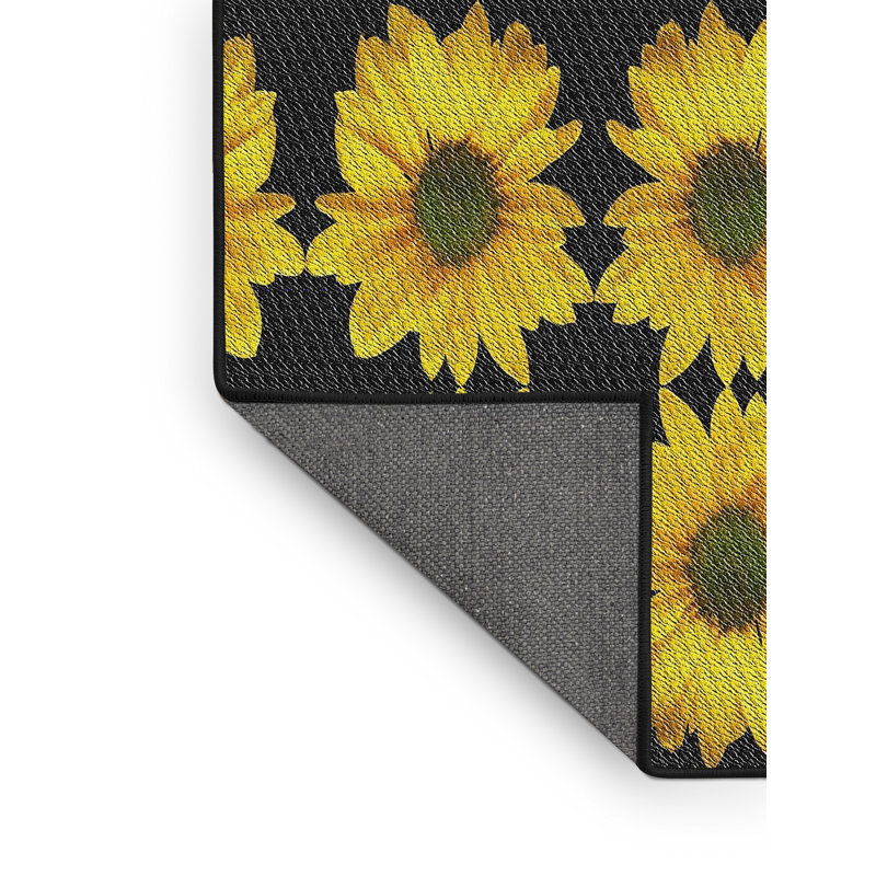 Tapis jaune / noir Power Loom, Rectangle 6 pi x 9 pi