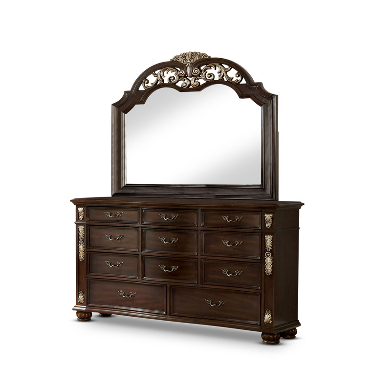 Commode 11 tiroirs avec miroir Heidi