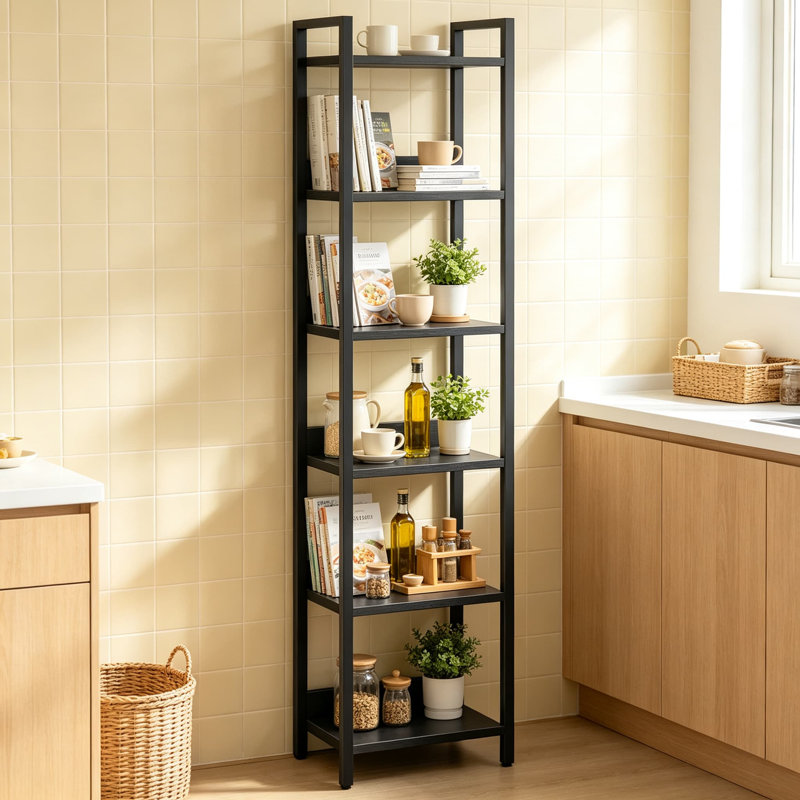 Bibliothèque, bibliothèque à 6 niveaux, organisateur de rangement pour petits espaces, tablette de présentation pour le salon, la chambre à coucher, le bureau, le balcon