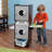 Wooden Laundry Play Set, Stacking Washer and Dryer with Iron and Basket-15425818