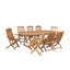 Karsch 8 - Person Acacia Solid Wood Patio Dining Set Umbrella Hole Included Oval Table