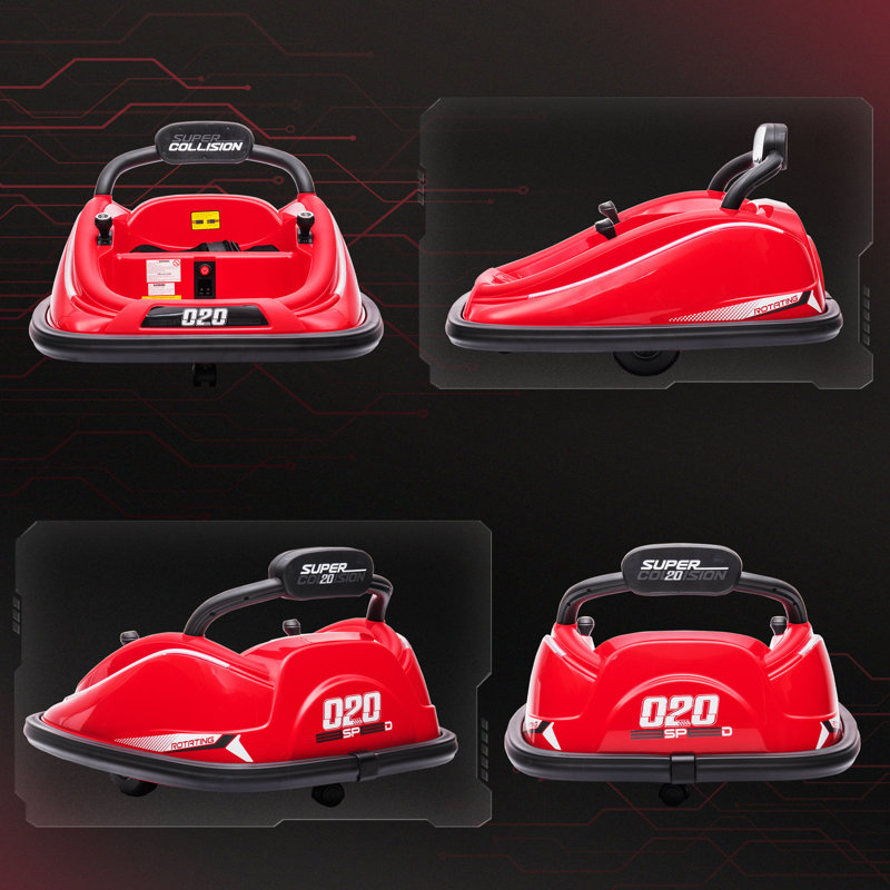 Red 12V Kids Electric Bumper Car with LED Lights