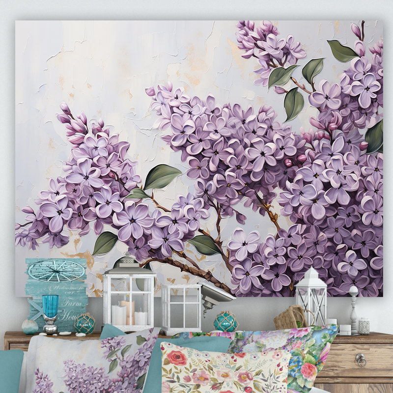 Pastel Lilac Dreams VII - Lilacs, art mural sur toile, Toile tendue, H 30 po x l 40 po x P 1,5 po