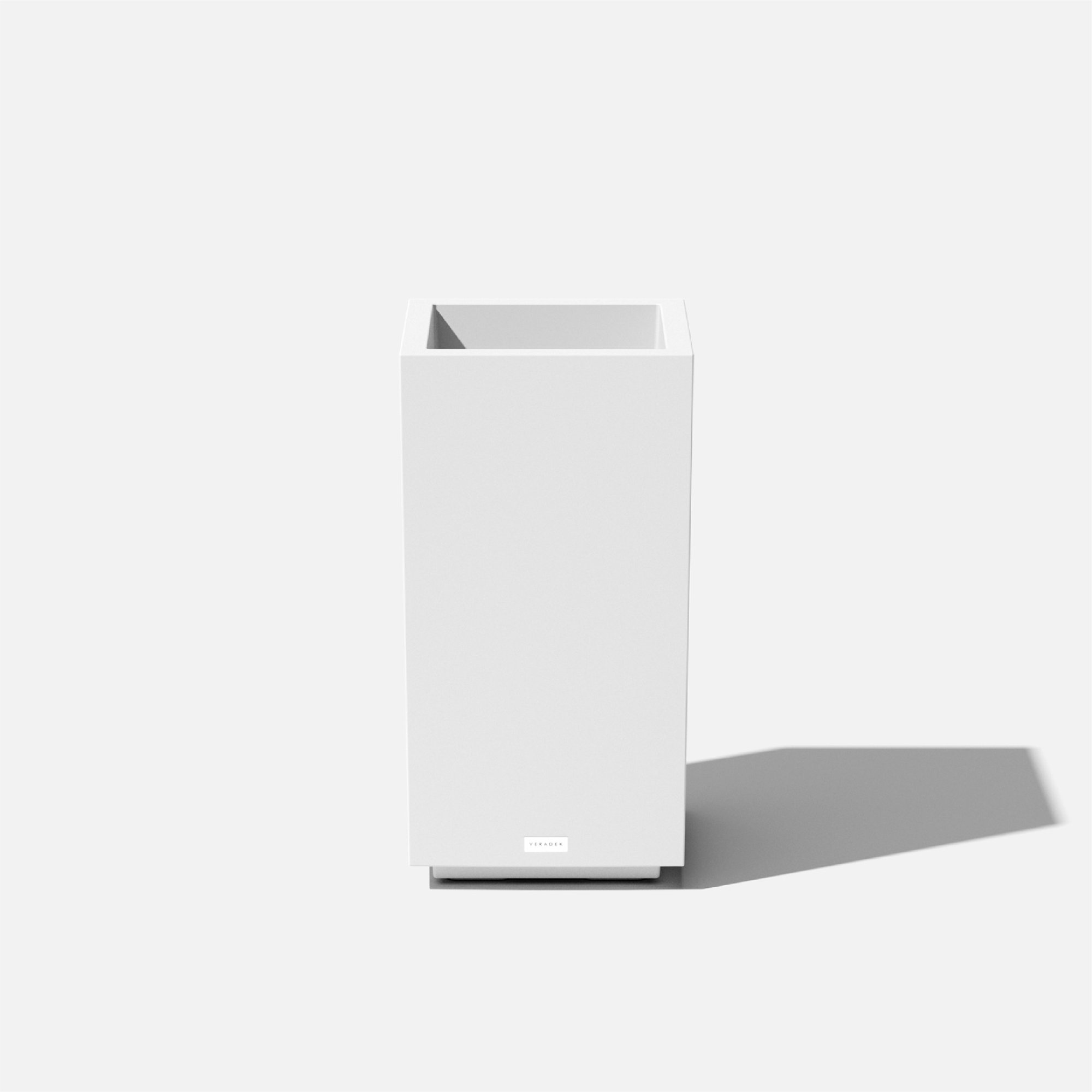Block Series Pedestal Planter, White, 26” H x 13.5” W x 13.5” D