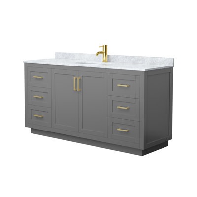 Miranda 66" Freestanding Single Bathroom Vanity with Marble Top
