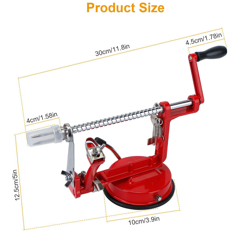 3In 1 Apple Peeler Manual Rotation Potato Fruit Core Slicer Kitchen Hand Cracking Corer With Zinc Alloy Peeler Suction Base
