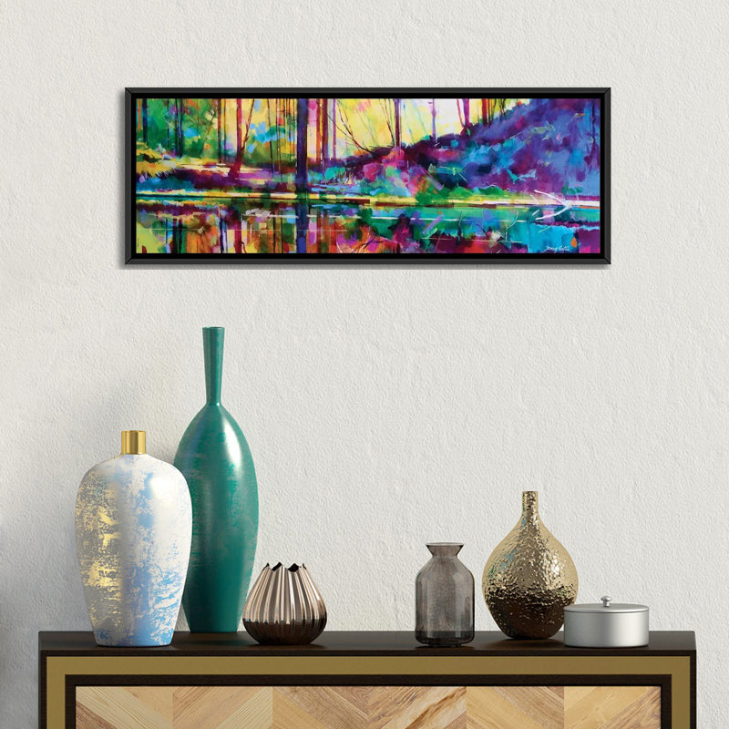 «Serenity at Meadowcliff», reproduction d'impression sur toile tendue, H 12 po x l 36 po x P 1,5 po, Toile avec cadre noir