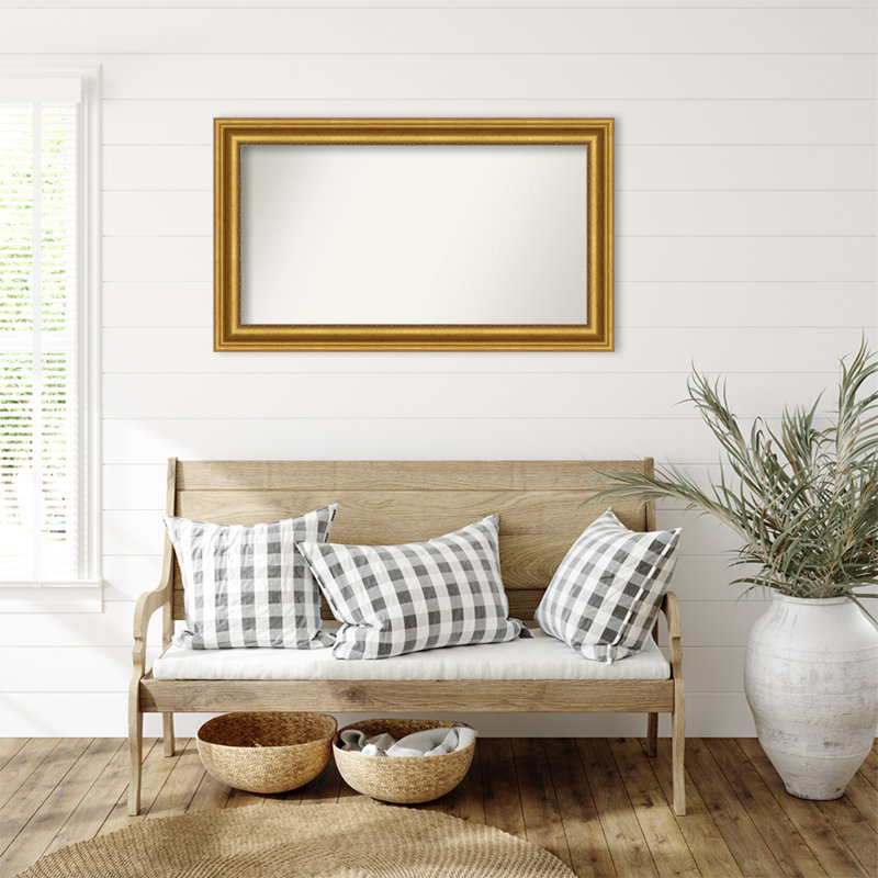 Miroir de salle de bain Jashawna, 26,75 po x 45,75 po, Doré