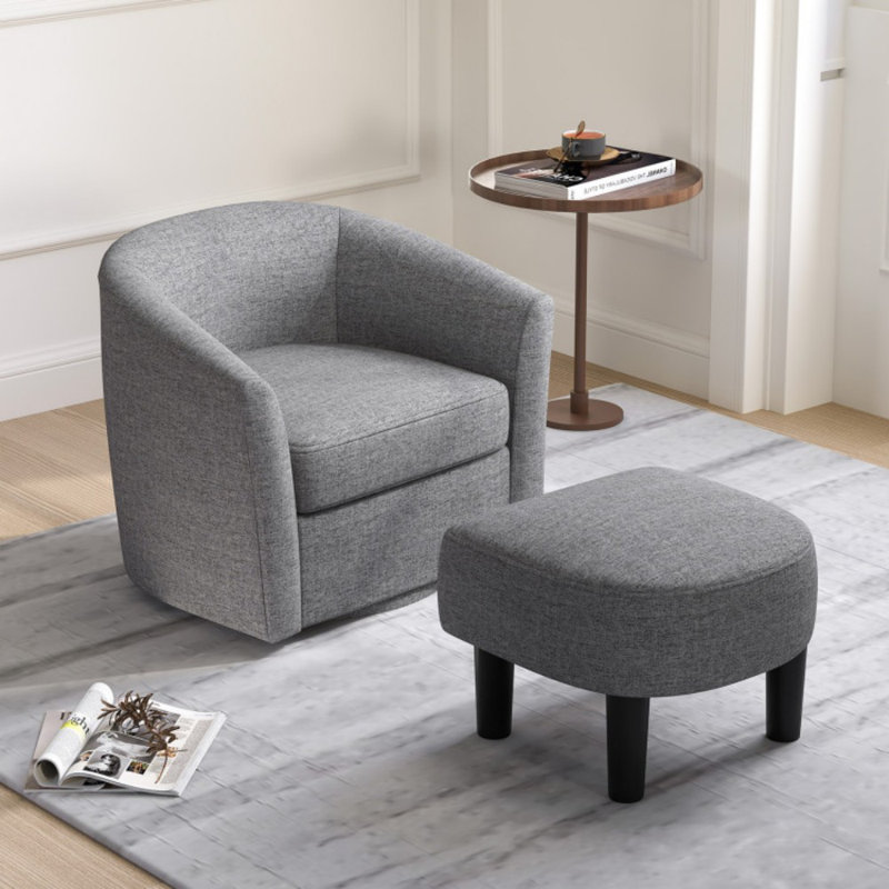 Fauteuil d'appoint pivotant avec repose-pieds Modern