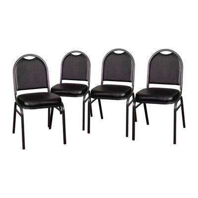 Commercial Dome Back Stacking Banquet Chairs with Metal Frames