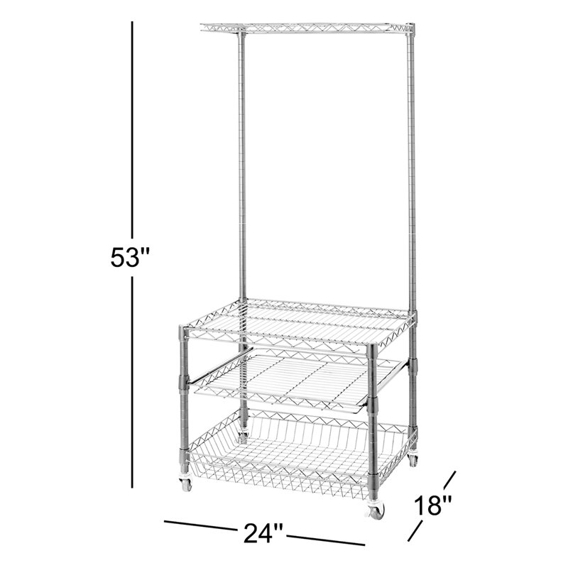 Mini-organisateur de réfrigérateur portable 53 po x 24 po Suprima, Doré
