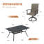 6-Person Rectangular Patio Dining Set With Umbrella & Textilene Swivel Chairs-1713886086