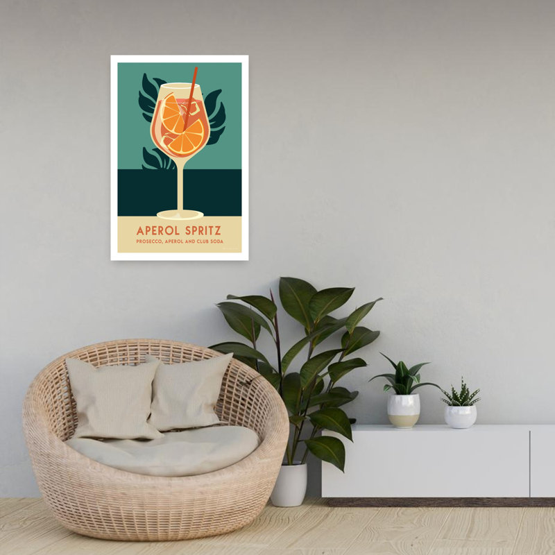 Art rétro rétro cocktail d'été IV, H 24 po x l 16 po