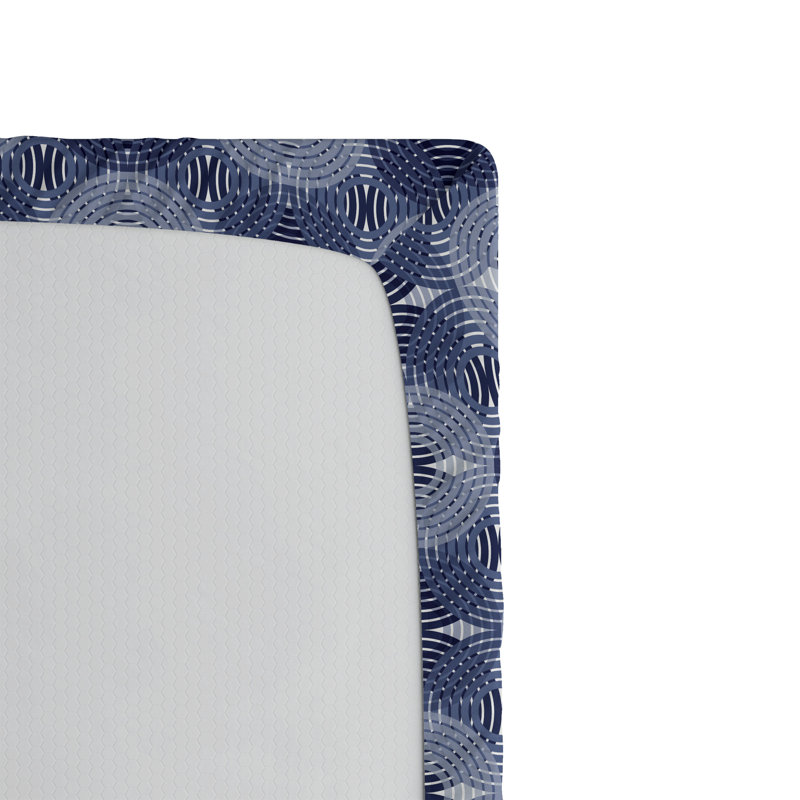 Drap-housse Ambesonne, Drap-housse de taille simple, Bleu ciel, lavande foncé / abstrait