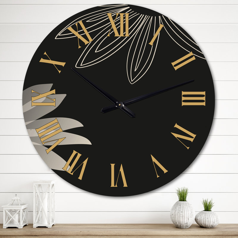 Horloge murale noire Minimalis, Très grand