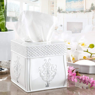 Vintage White Tissue Box Cover