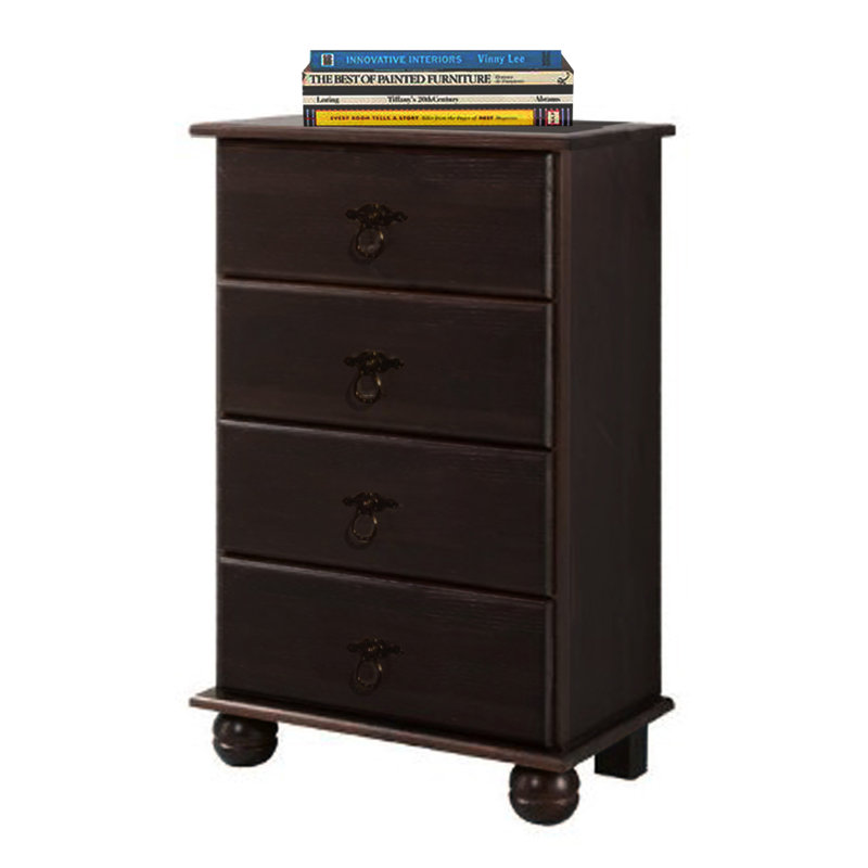 Farley Solid Wood 50 cm W Chest of 4 Drawers, Havana Brown