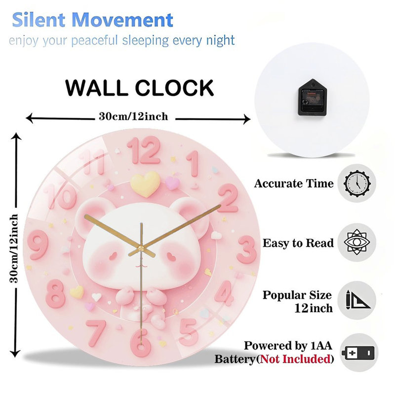 Horloge murale mignonne Panda