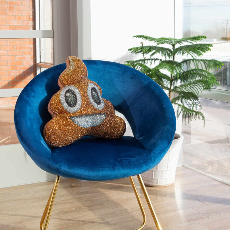 Coussin décoratif Sparkles Home Luminous Poop | Strass | Housse en velours | Insert inclus