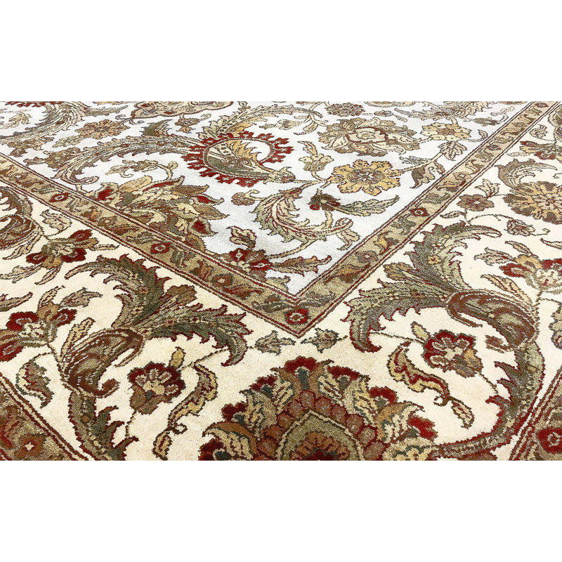 Wool Oriental Area Rug in Light Blue/Green/Beige