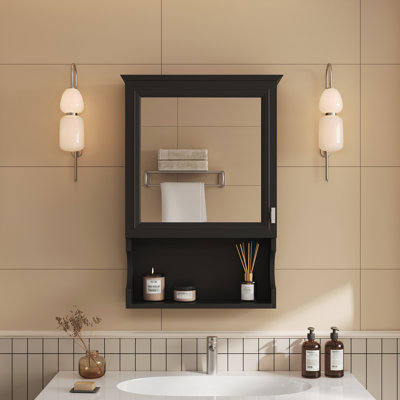 Armoire de rangement murale avec miroir