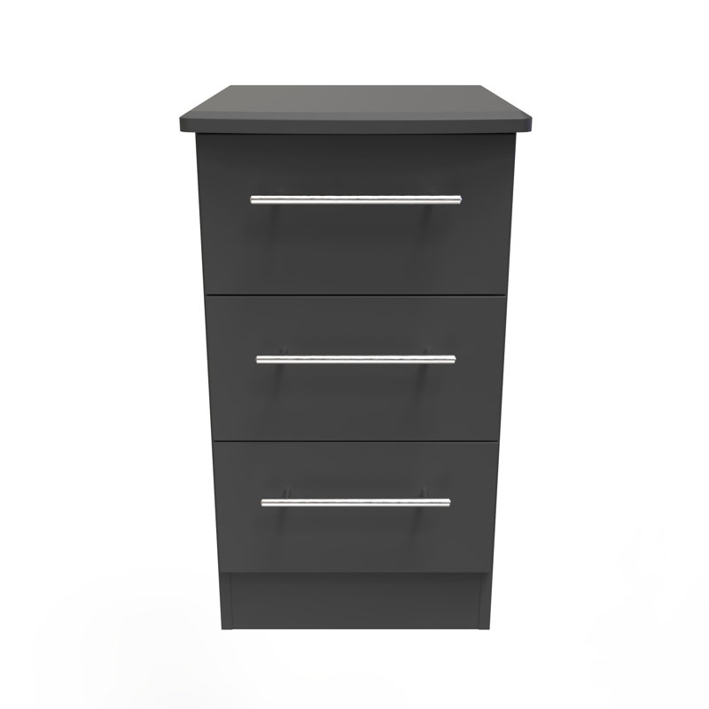 Bledion 40cm W Manufactured Wood Bedside Table, Graphite