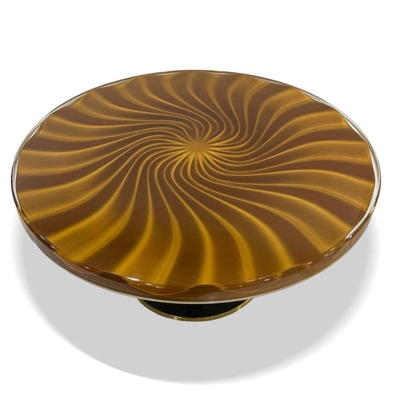 Light Brown Ballerina Coffee Table, 18" H x 27.6" W x 27.6" D