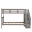 Lit superposé simple au-dessus de simple avec rangement et barrière de sécurité pour chambre à coucher, couleur dortoir-88933345