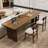 Nut-brown Rectangular Solid Wood writing desk-117867031