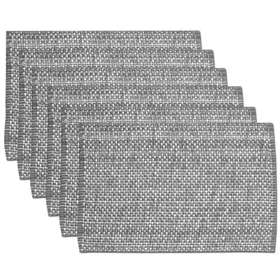 Ensemble de 6 ensembles de napperons tissés deux tons 13 x 19 100% coton