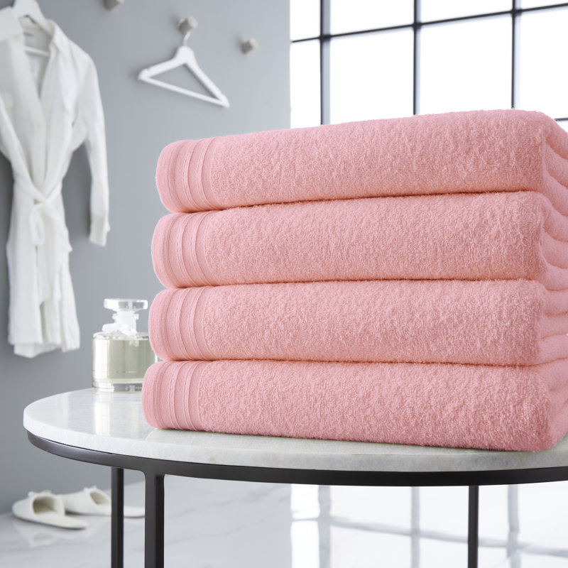 4pk Wilsford Bath Sheet 75x135, Blush Pink