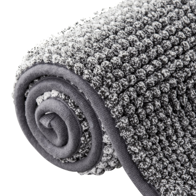 Tapis pour salle de bain Mersin, L 16 po x L 24 po, Gris