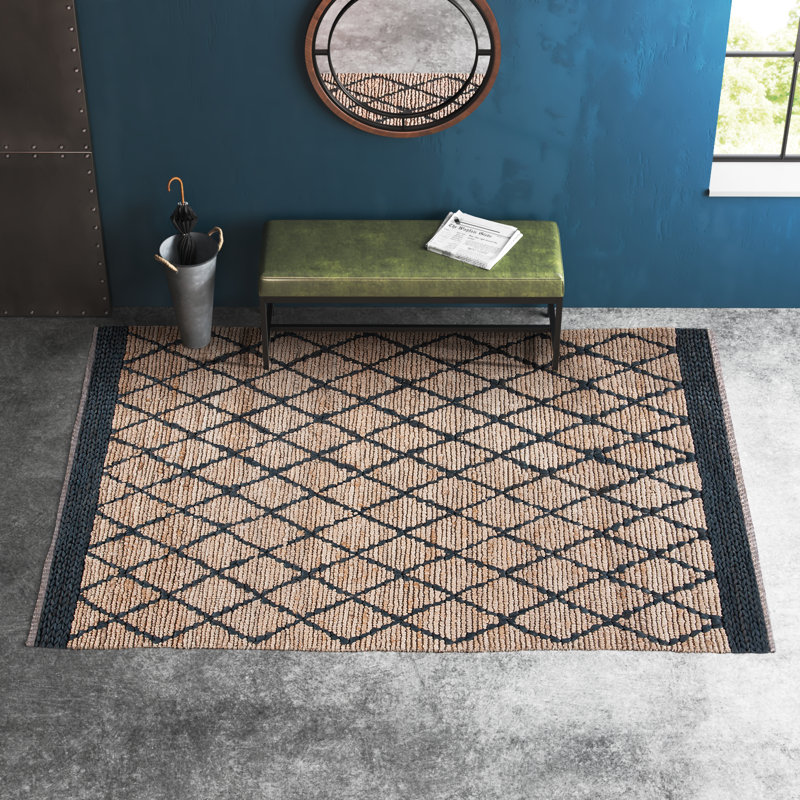 Lyon Geometric Hand Loom Tan Area Rug, Square 6'