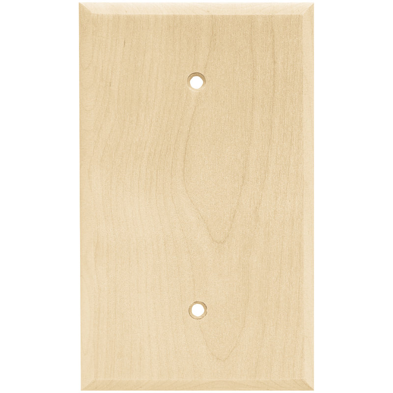 Unfinished Birch Single Gang Blank Wall Plate