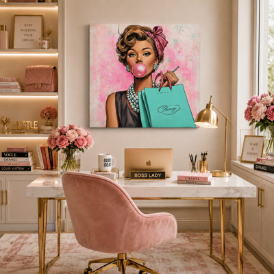 Retro Rouge Wrapped Canvas Wall Art