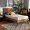 Guildford, smooth curves, Twin Platform Bed, Brown 58.10'' H X 40.55'' W X 77.40'' L