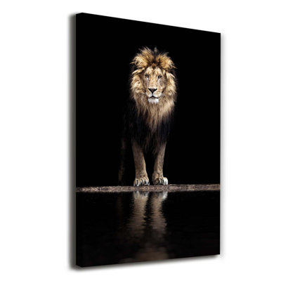Portrait Of A Lion - Wrapped Canvas Print